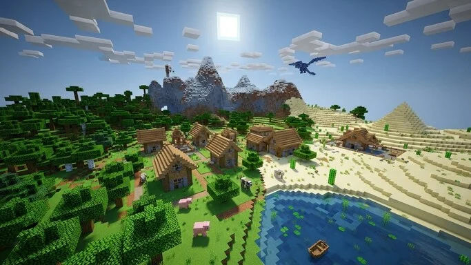 Epic modular base in open world crafting game, wired with electricity and conveyors