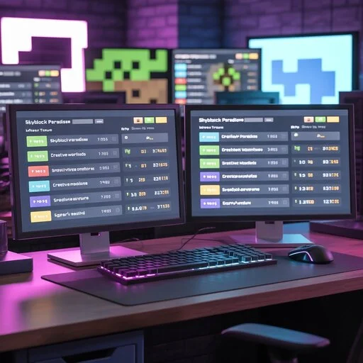 Minecraft Servers gameplay screenshot showing players building and exploring