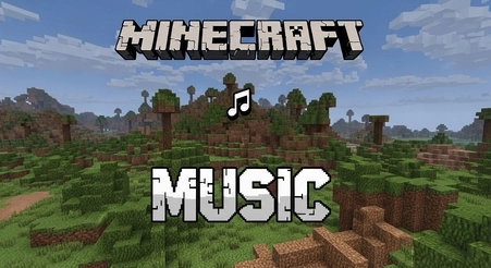 Minecraft music playing during survival gameplay with calm ambient soundtrack and iconic Minecraft scenery