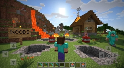 Minecraft griefing example showing destroyed builds and TNT damage in a multiplayer world