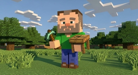 Minecraft Dad playing Minecraft with kids and building a family world together