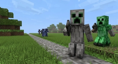 Minecraft Creeper mob standing in the Overworld ready to explode