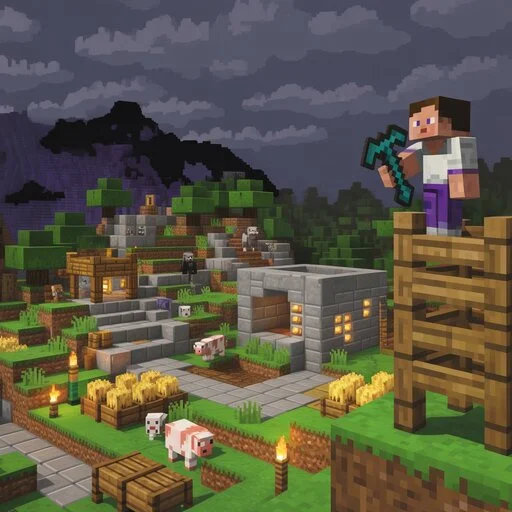 minecraft survival gameplay in the overworld
