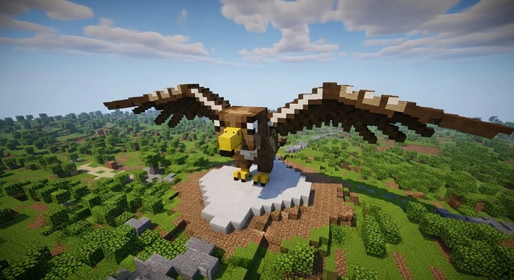 Eagle craft made with paper for kids school project