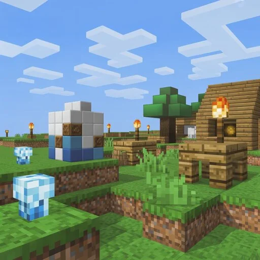 لعبة ماين كرافت على الجوال مع شرح طريقة اللعب والبناء داخل العالم المفتوح